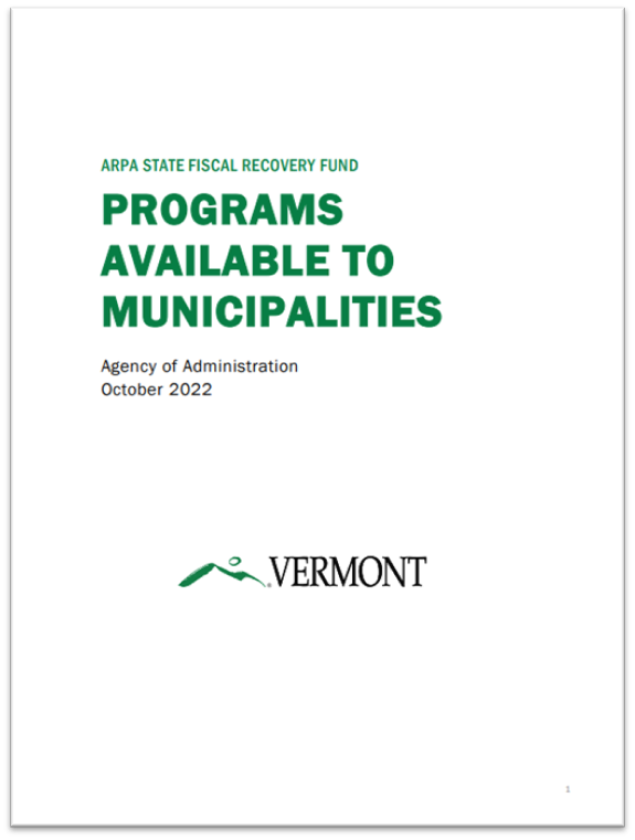 Cover Page of ARPA Municipal Programs
